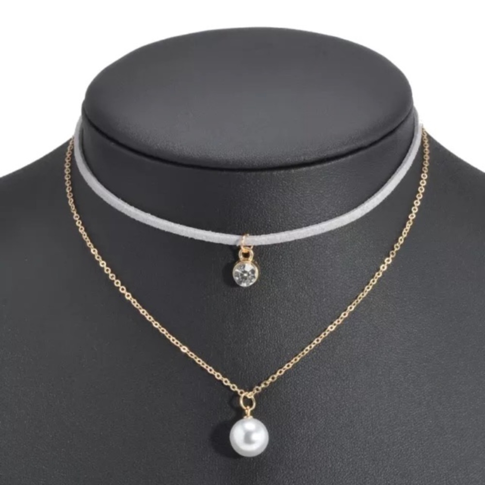 🎉Grey Velvet and Chain Choker!